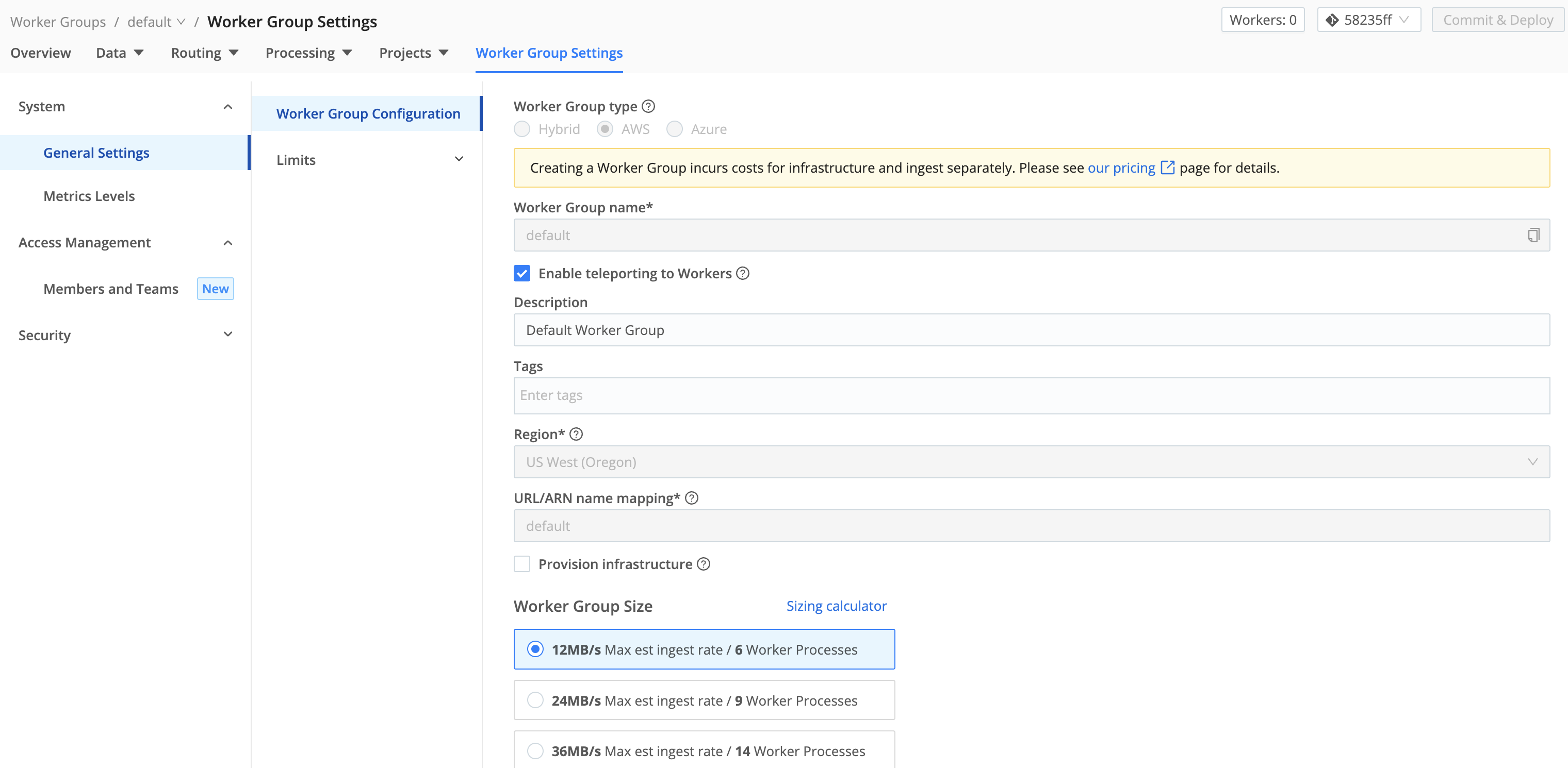 Enabling the default Group