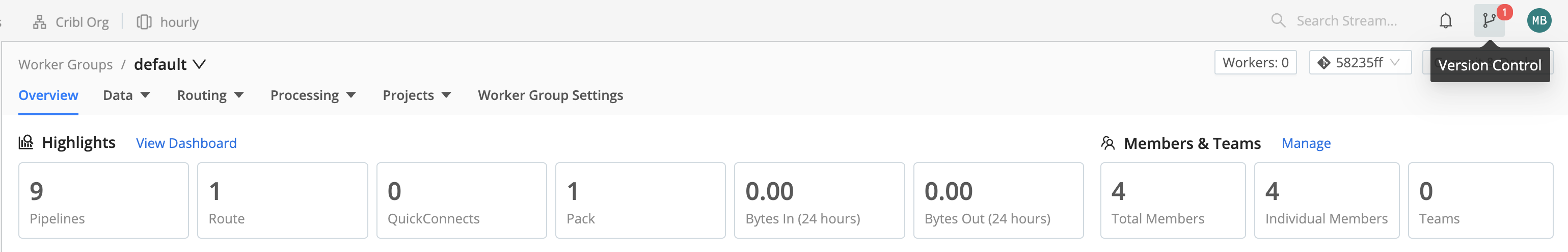 Version Control button