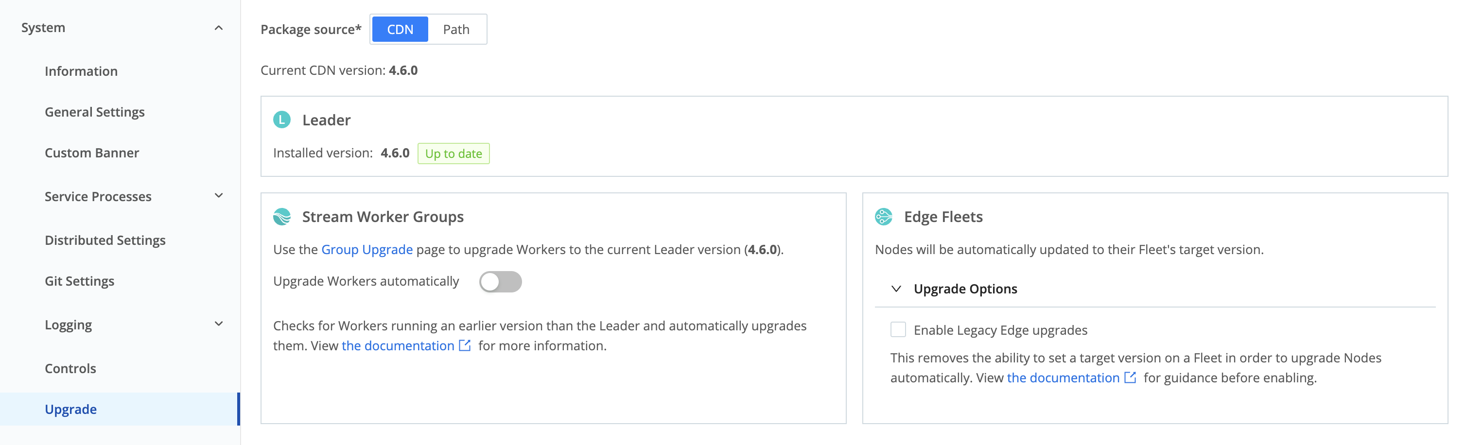 Upgrade Stream using CDN
