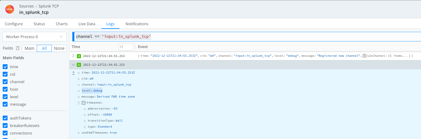 Time zone information in logs