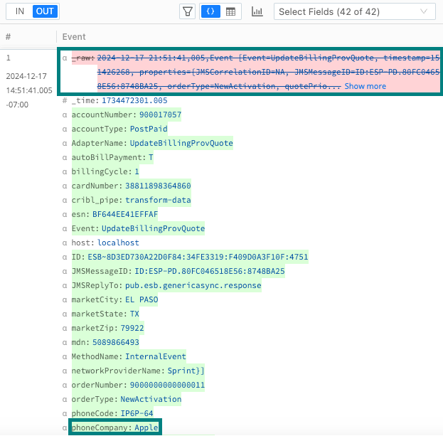 The added phoneCompany field and the removed _raw field