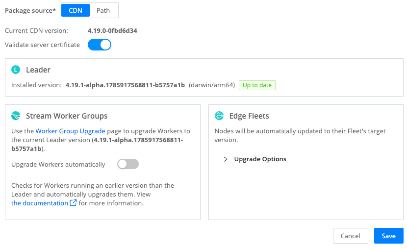 Upgrade Stream using CDN