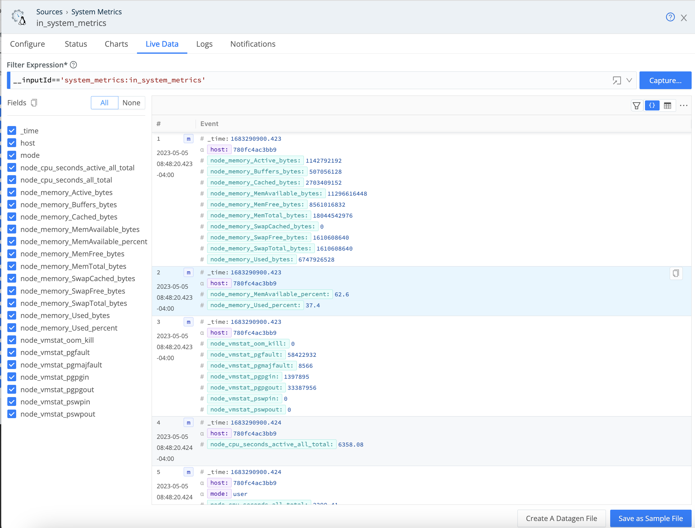 Detailed System Metrics