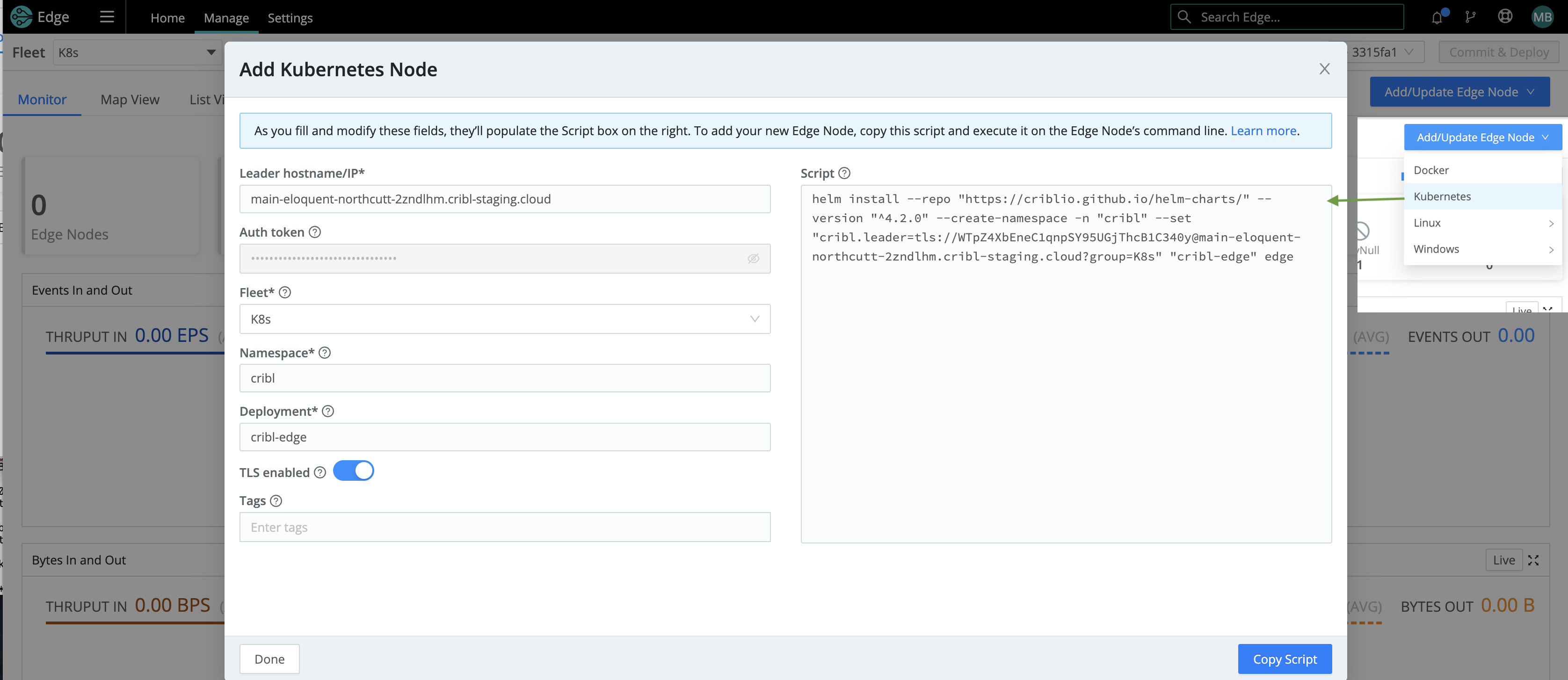 Generating a script to bootstrap an Edge Node on Windows