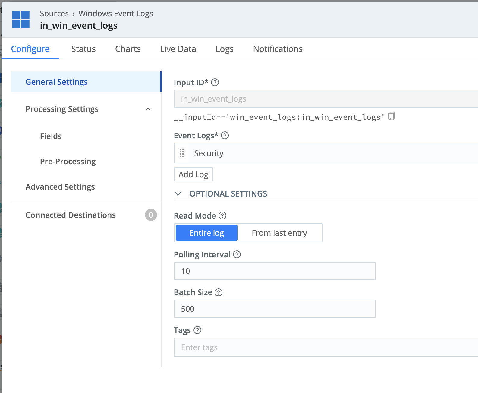Configuring Windows Event Logs