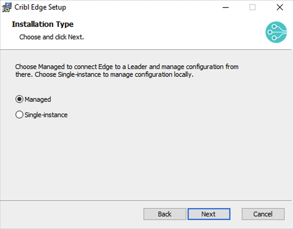 Select installation type