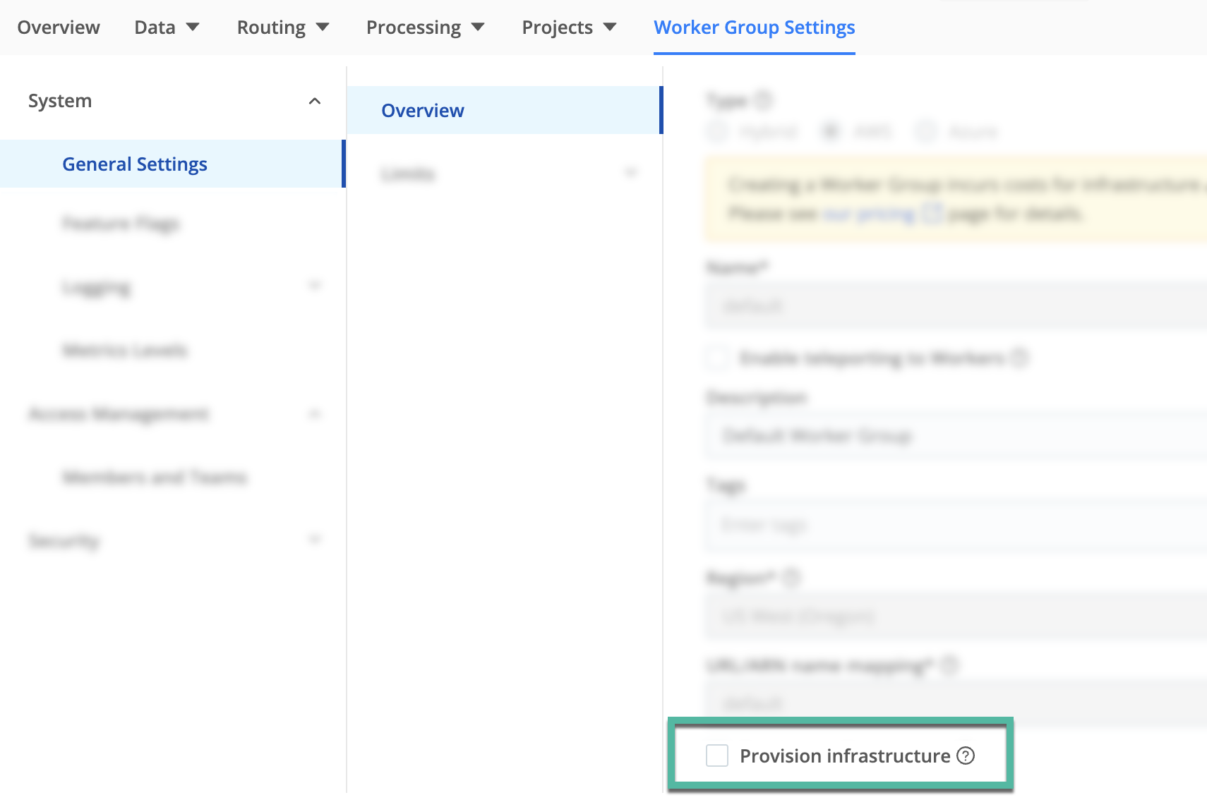 Deprovision a Worker Group from Worker Group Settings
