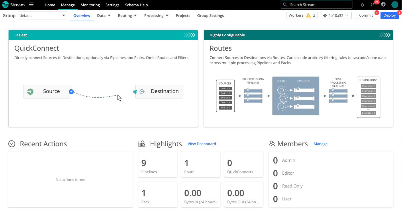 Distributed deployment: menu structure